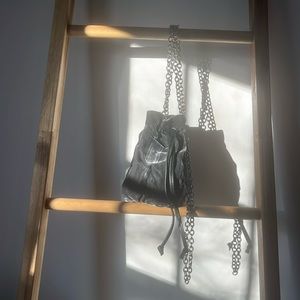 Velvet Chained Crossbody Charcoal/Grey purse